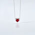 MARGOT Damen Collier Silber 925 Synthetischer Stein Rot 2,07 ct Herz B 1,2 mm