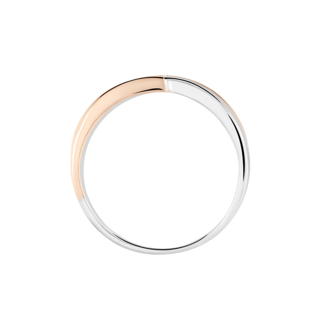 Damen Ring Gold Bicolor Silber/Roségold 375 Diamant 0,42ct Saca 22,00mm  - Ringe mit Stein Damen | OROVIVO