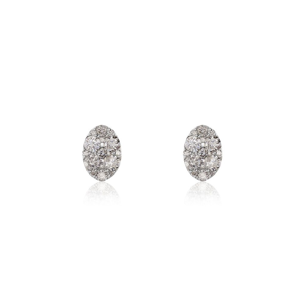 RINNA Damen Ohrstecker Wei&szlig;gold 375 (9 Karat) Diamant Wei&szlig;