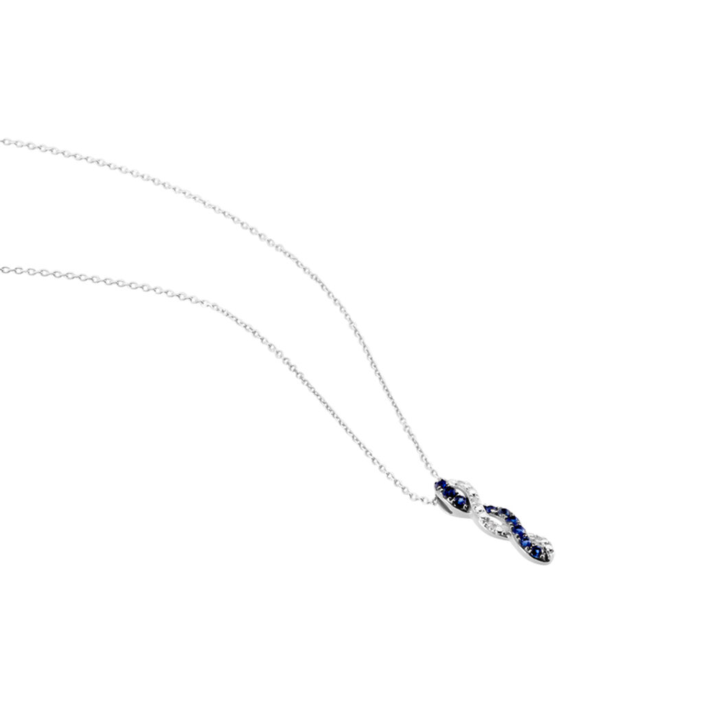 Collier Ligera Or Blanc Saphir Et Diamant - Spannringe Damen | OROVIVO