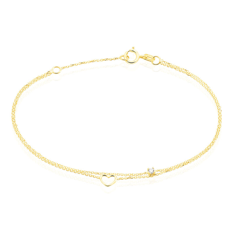 Bracelet Or Jaune Enzia Double Chaines C - Spannringe Damen | OROVIVO