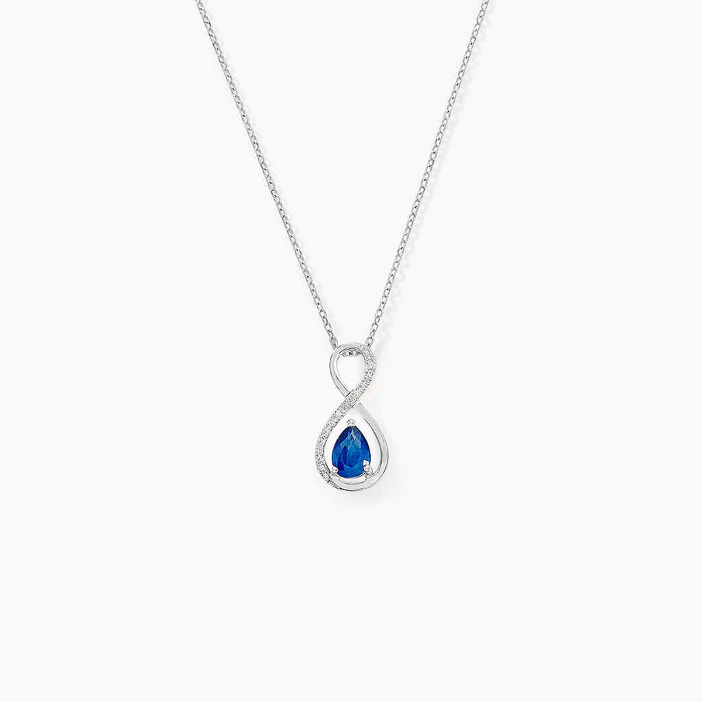 Collier Odessa Or Blanc Saphir Diamant - Spannringe Damen | OROVIVO