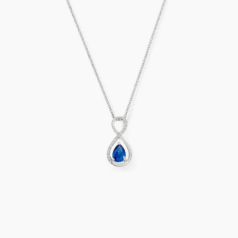 Collier Odessa Or Blanc Saphir Diamant - Spannringe Damen | OROVIVO