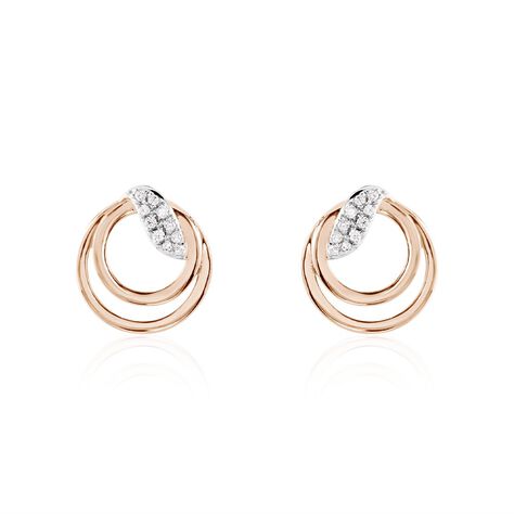Damen Ohrstecker Rotgold 375 Zirkonia - Ohrringe mit Stein Damen | OROVIVO