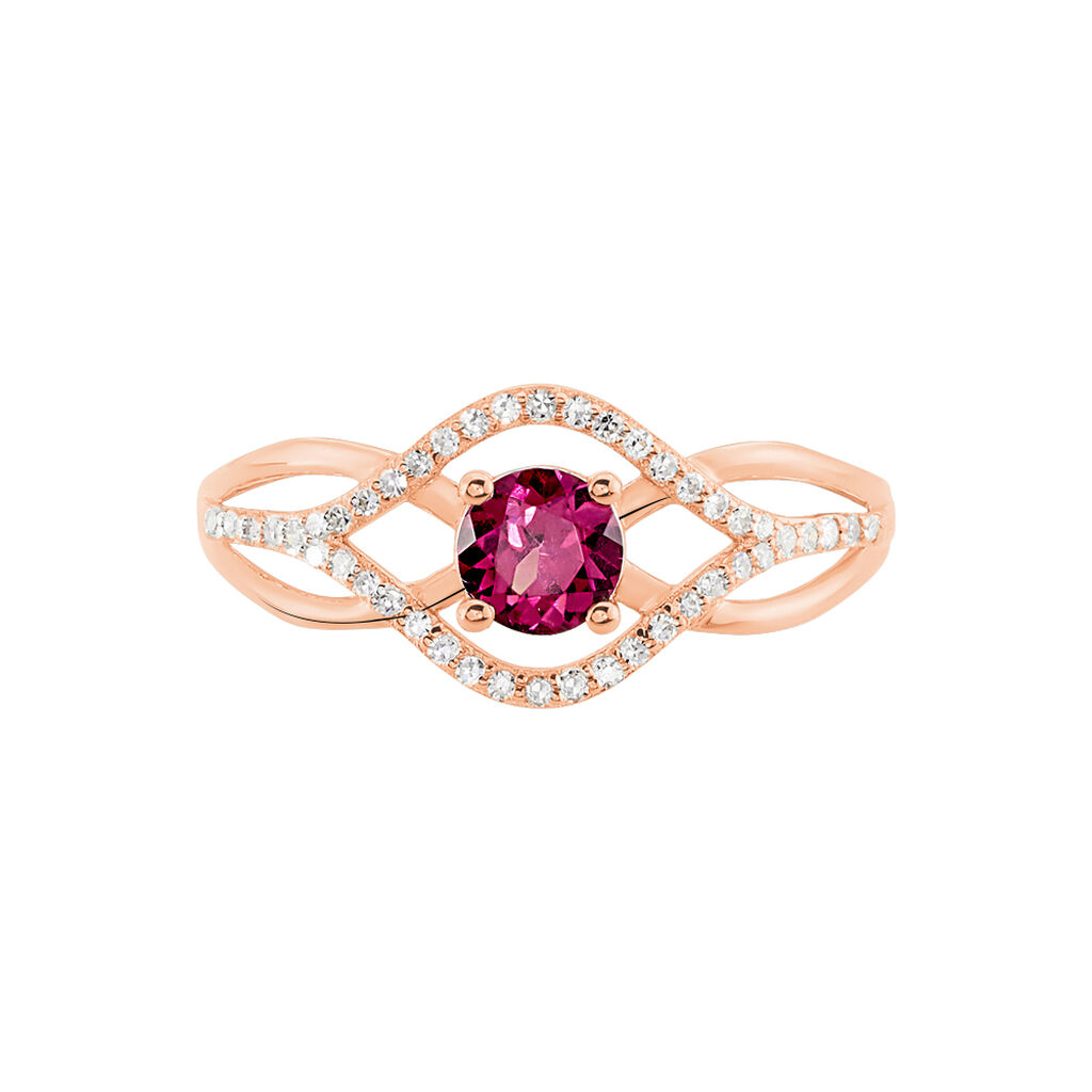 Bague Or Rose Andreana Rhodolite Corps De Bague Ajoure - Spannringe Damen | OROVIVO