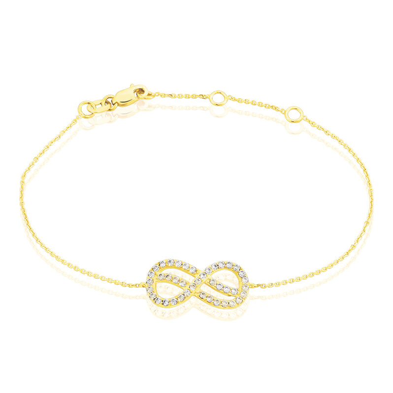 Bracelet Infini Double Or Jaune Oxyde De Zirconium - Spannringe Damen | OROVIVO