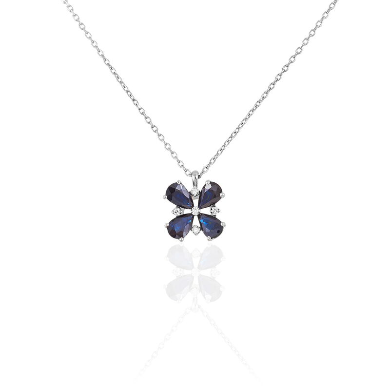 Collier Or Blanc Saphir Diamant - Spannringe Damen | OROVIVO