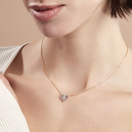 Damen Halskette Gold 375 Tricolor Zirkonia Herz - Herzketten Damen | OROVIVO