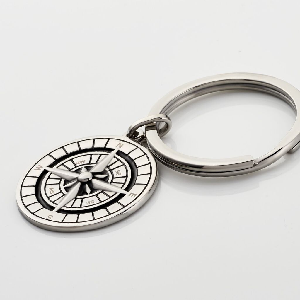 Schlüsselanhänger Edelstahl Kompass - Personalisierter Schmuck Herren | OROVIVO