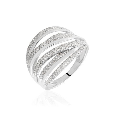 Cocktailring Weißgold 375 Diamant 0,6150ct gekreuzt Dionise - Ringe mit Stein Damen | OROVIVO