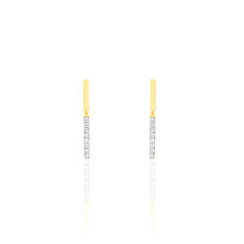 Damen Ohrstecker Lang Gold 375 Bicolor Diamant - Ohrstecker lang Damen | OROVIVO