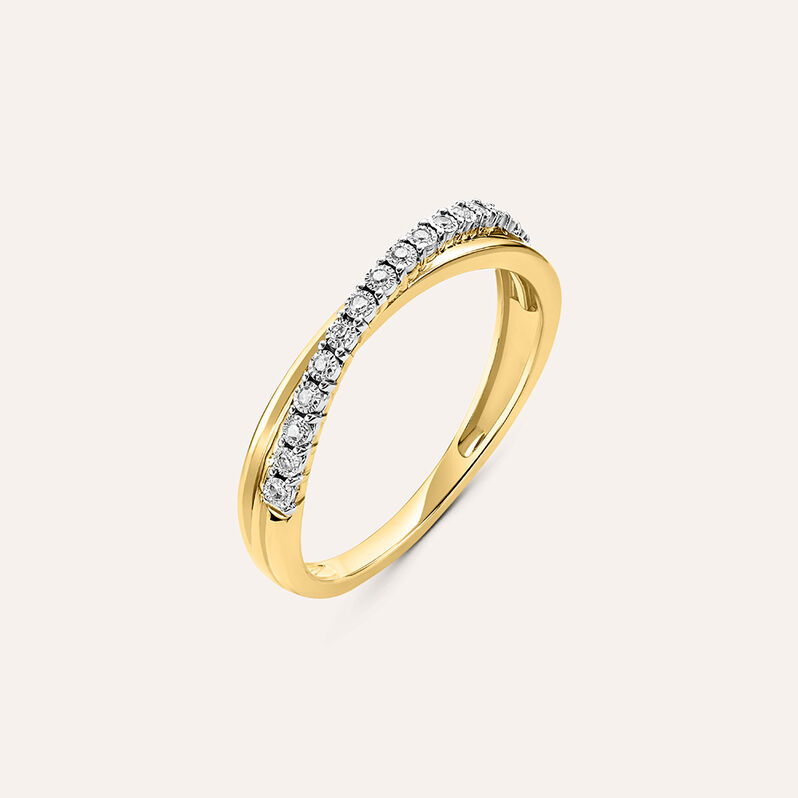 Anello Semi-eternity Sophia Oro Giallo Diamante - Spannringe Damen | OROVIVO