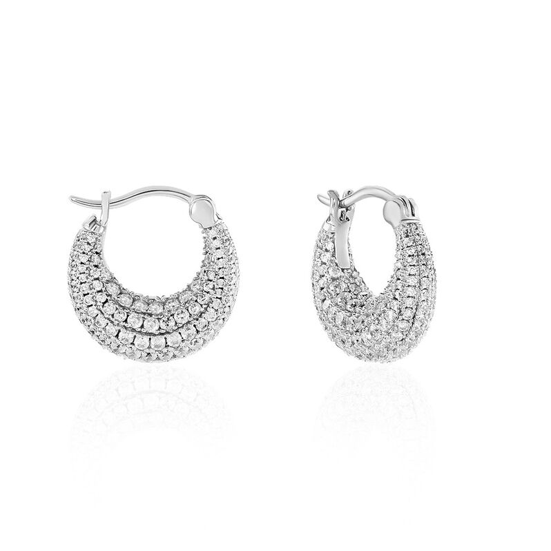 Créoles Sofia Argent Weiss Oxyde De Zirconium - Spannringe Damen | OROVIVO