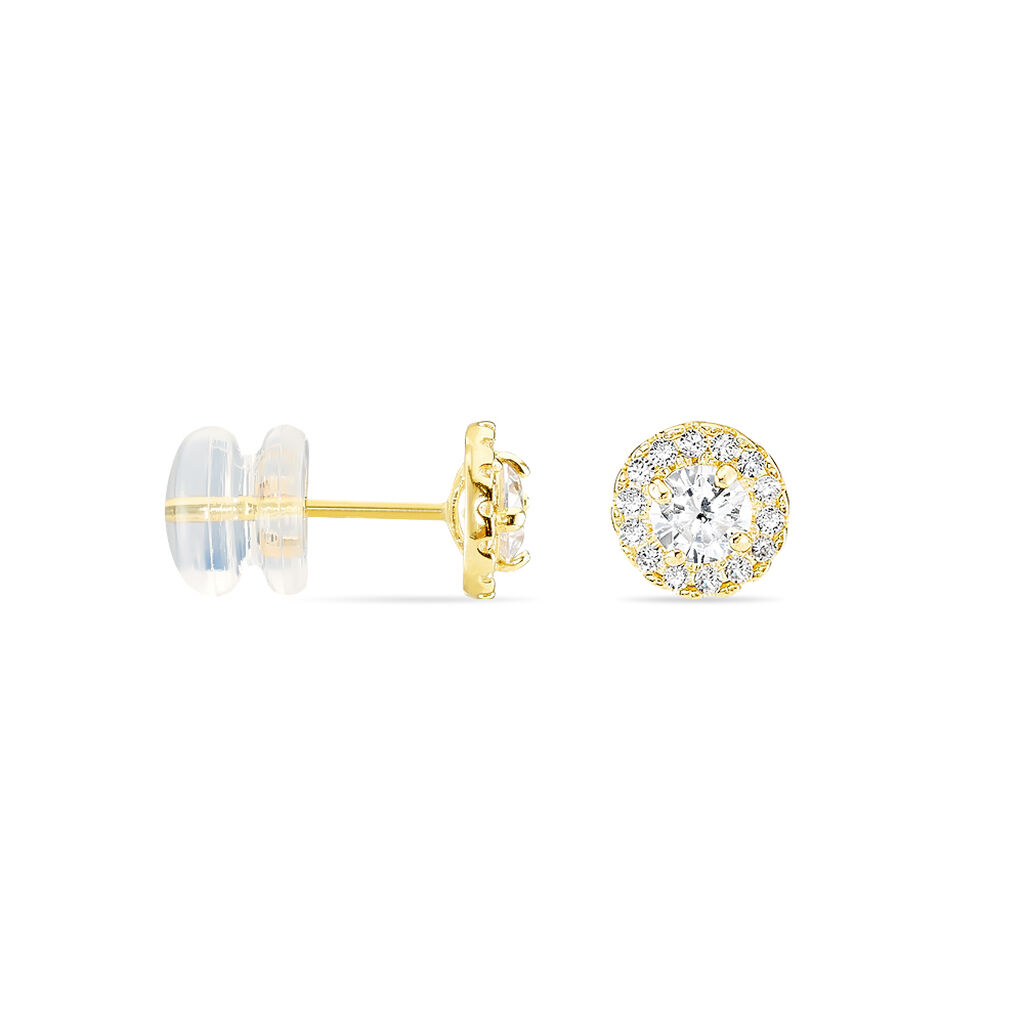 LIDIA 6 Damen Ohrstecker Gold 375 (9 Karat) Zirkonia Wei&szlig;