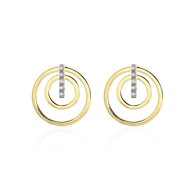 Boucles D'oreilles Puces Or Jaune Agafya Diamants - Spannringe Damen | OROVIVO
