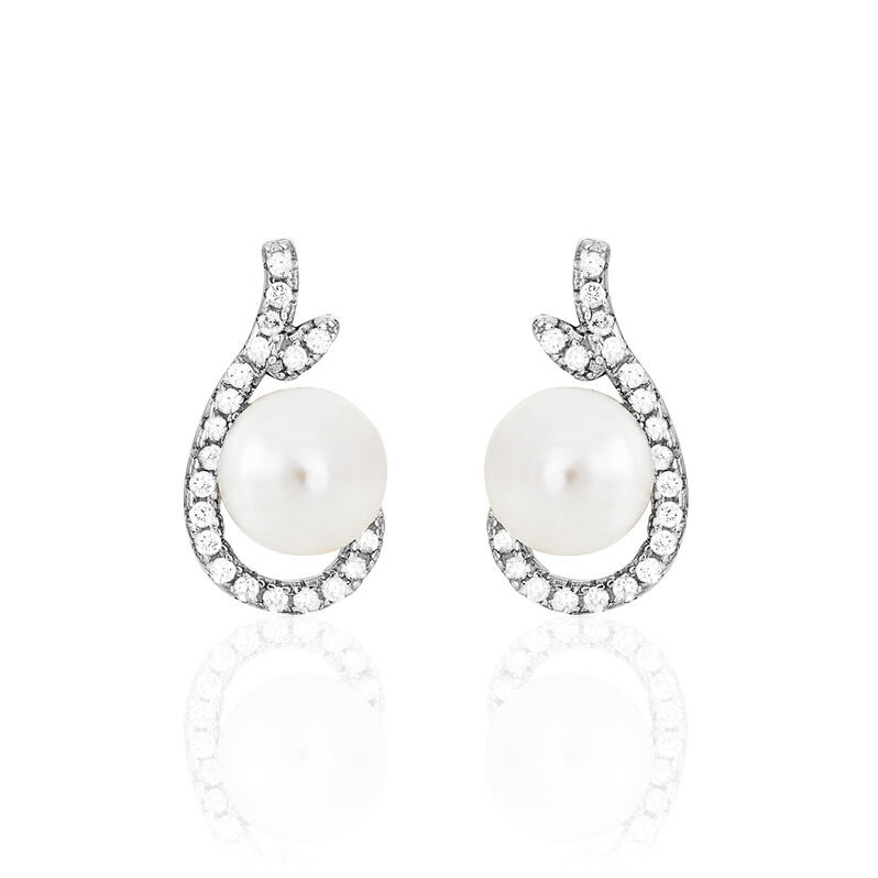 Damen Perlenohrringe Silber 925 Zuchtperlen - Ohrstecker Damen | OROVIVO