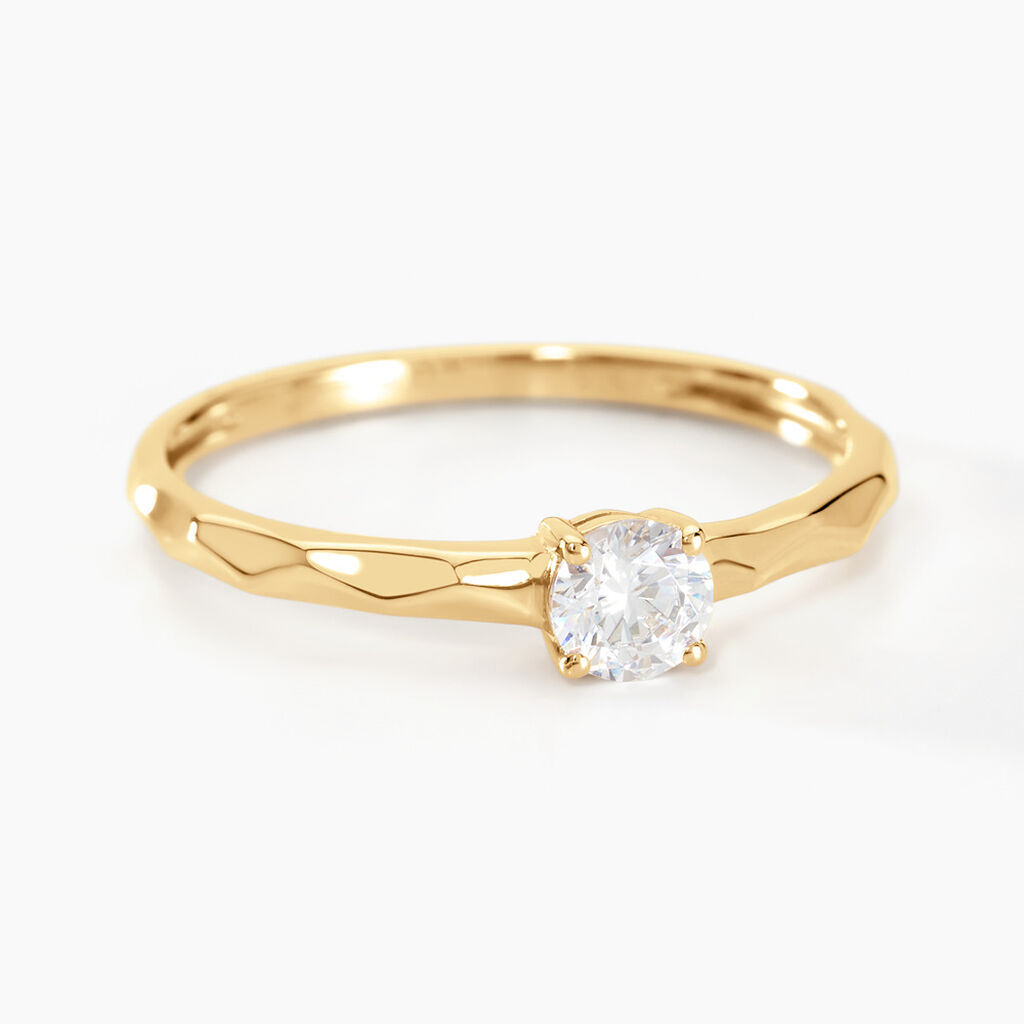 Bague Solitaire Maylis Or Jaune Oxyde De Zirconium - Spannringe Damen | OROVIVO