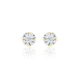 Damen Ohrstecker Gold 375 Zirkonia 6mm - Ohrstecker Damen | OROVIVO