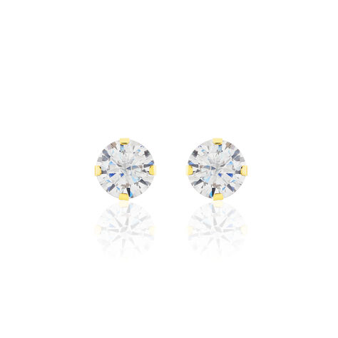 Damen Ohrstecker Gold 375 Zirkonia 6mm - Ohrstecker Damen | OROVIVO