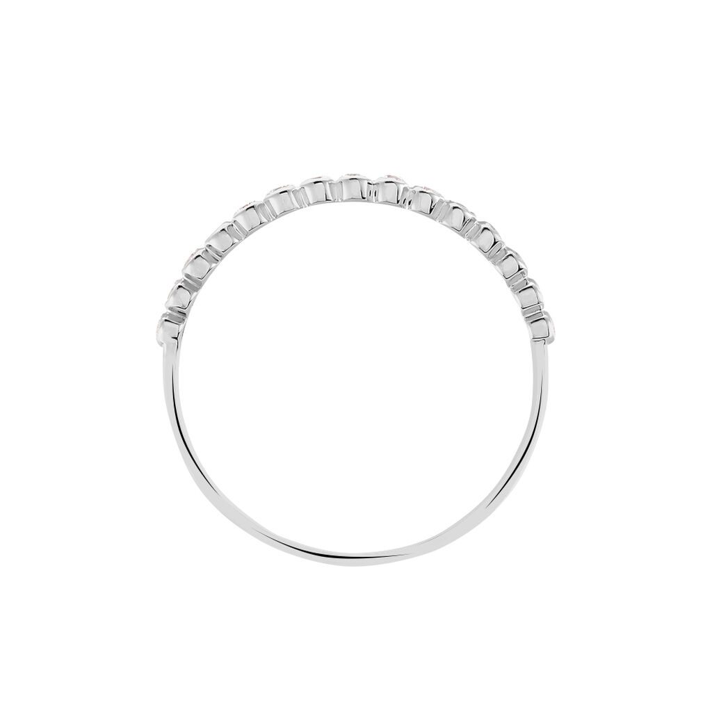 MEMO Damen Ring Wei&szlig;gold 375 (9 Karat) Zirkonia Wei&szlig;