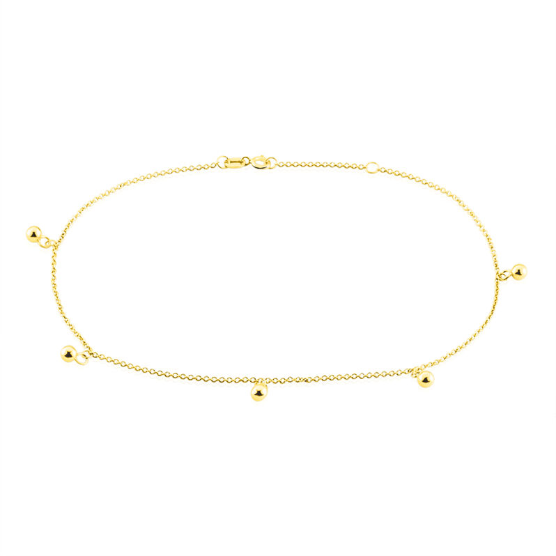 Damen Fu&szlig;kette Gold 375 (9 Karat) Ball B 0,2 mm - F&uuml;r Partnerin Damen | OROVIVO