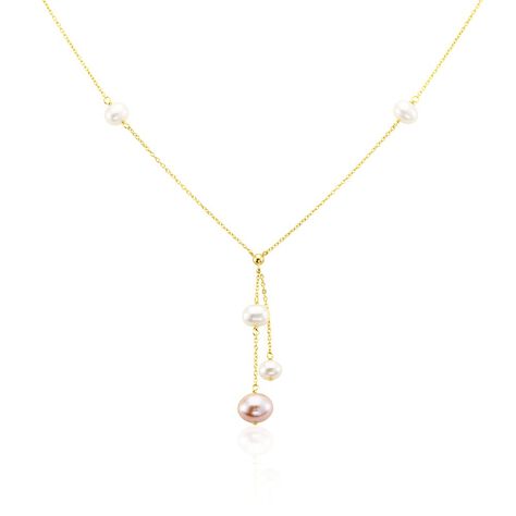 Damen Halskette Silber 925 Gold Zuchtperlen Perla - Halsketten Damen | OROVIVO
