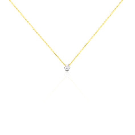 Damen Collier Gold Bicolor 750 Diamant 0,2ct Rome 45cm - Halsketten Damen | OROVIVO