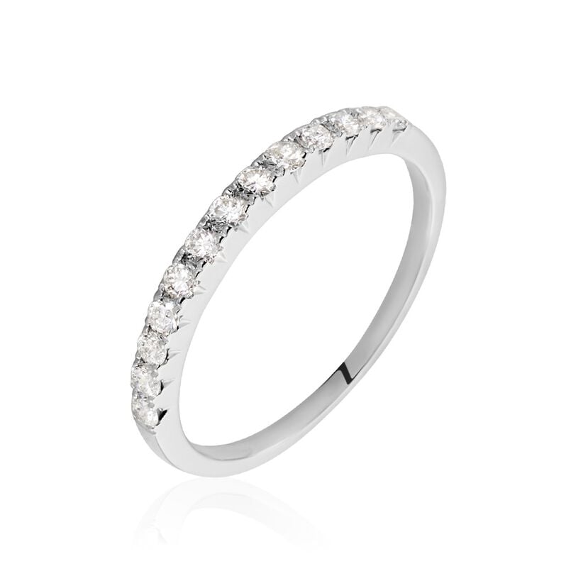 Memo Luisa Damen Trauring Wei&szlig;gold 375 (9 Karat) Diamant Wei&szlig; 0,13 ct B 1,9 mm - Eheringe mit Stein Damen | OROVIVO