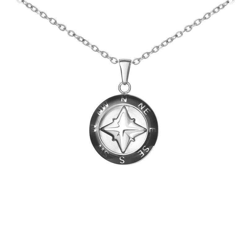 Collana Man Code Acciaio Bicolore Bianco / Nero - Spannringe Herren | OROVIVO