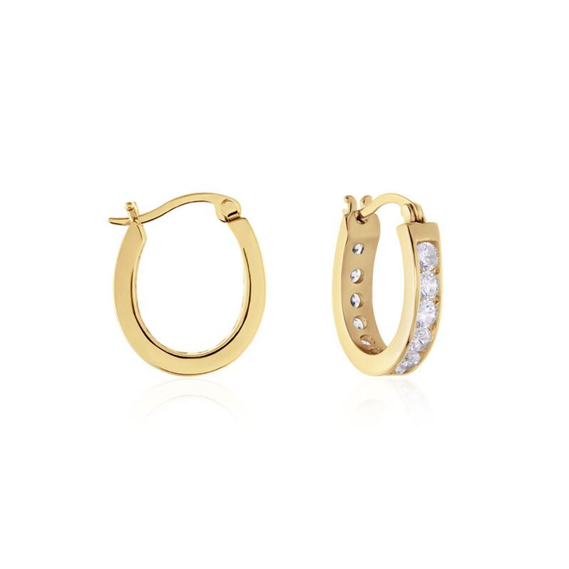 Damen Creolen Vergoldet Zirkonia Marita 18,00mm 3,00mm  - Creolen Damen | OROVIVO