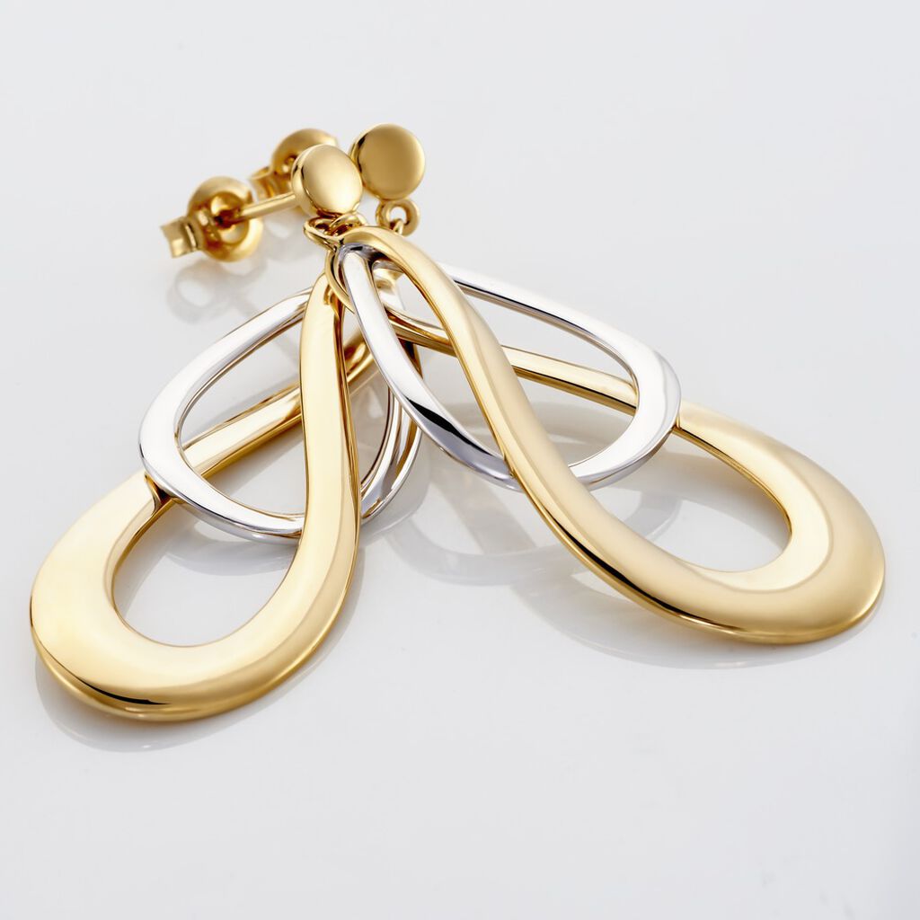 Damen Ohrhänger Messing Gold 750 plattiert Bicolor - Ohrringe Damen | OROVIVO
