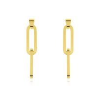 Damen Ohrstecker Lang Edelstahl Gold Gliederkette Liliana