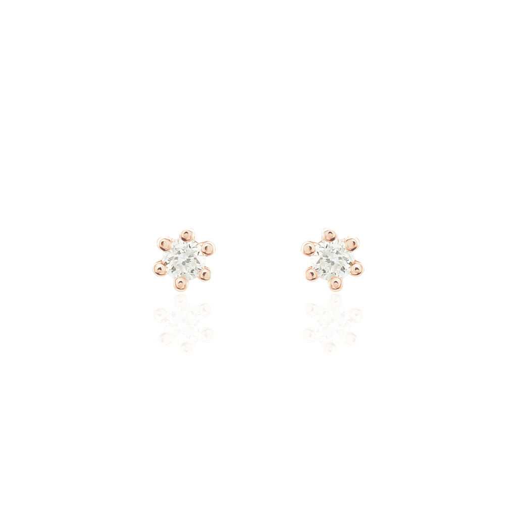 Damen Ohrstecker Rosegold 375 Diamant 0,07ct Merle  - Ohrstecker Damen | OROVIVO
