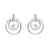 Taomina Damen Ohrstecker Silber 925 Zuchtperle Wei&szlig; 0,8 ct Kreis