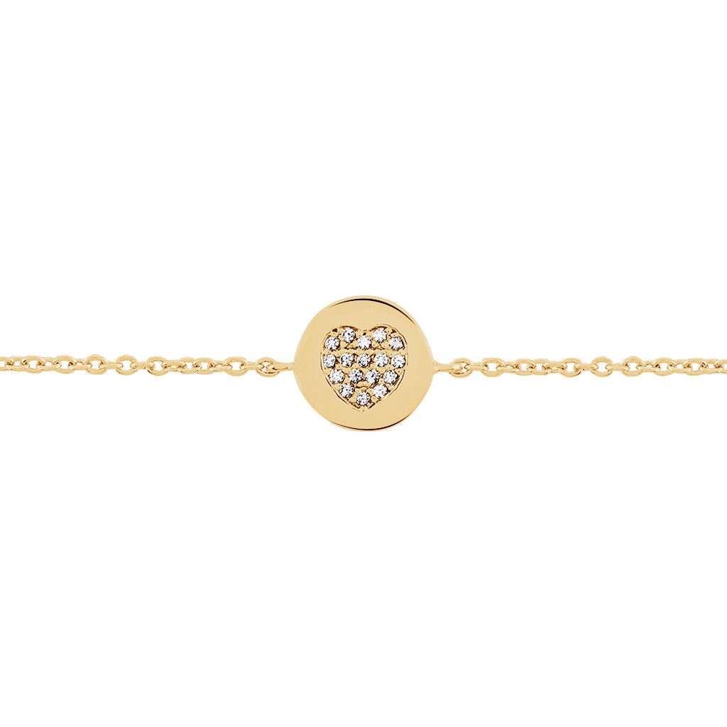 Bracelet Plaque Or Masanae Cœur Oxydes De Zirconium - Spannringe Damen | OROVIVO