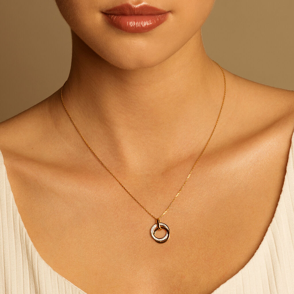 Damen Halskette Gold 375 Bicolor Zirkonia - Halsketten Damen | OROVIVO