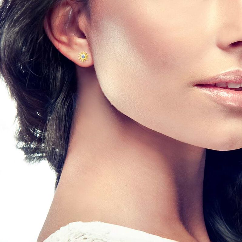 Orecchini Lobo Claire Oro Giallo Cubic Zirconia - Spannringe Damen | OROVIVO