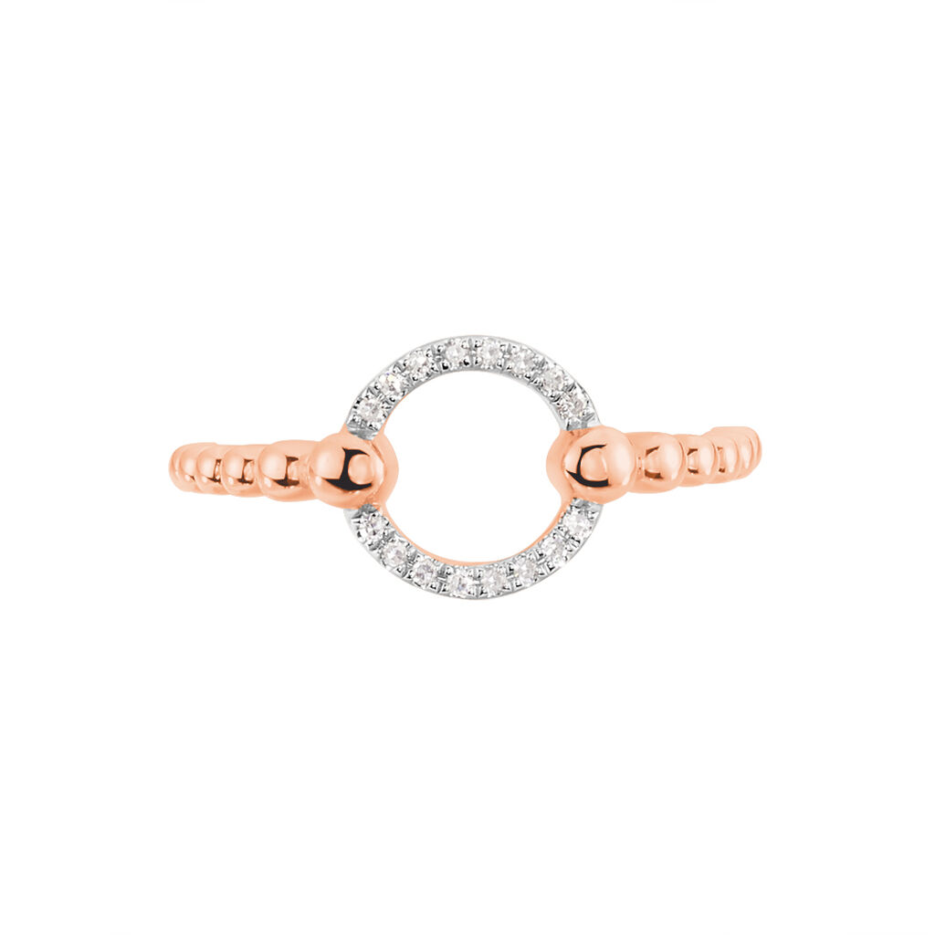Damen Ring Rosegold 375 Diamant 0,04ct Kreis Bibi  - Ringe mit Stein Damen | OROVIVO