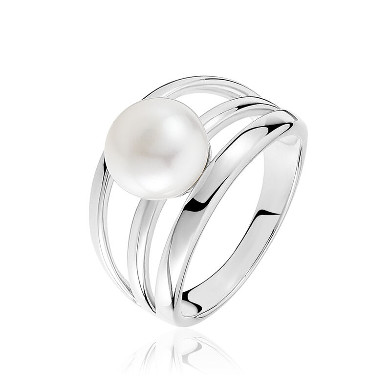 Bague Hendrina Argent Blanc Perle De Culture - Spannringe Damen | OROVIVO