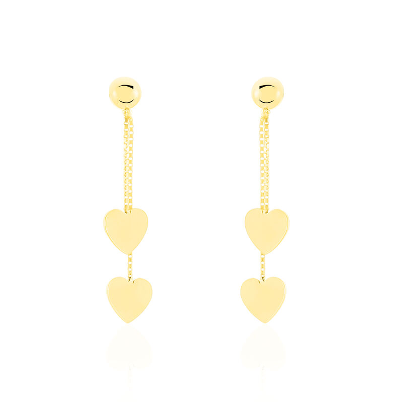 Damen Ohrstecker Lang Gold 375 Herz - Ohrringe Damen | OROVIVO