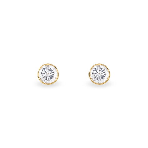 Damen Ohrstecker Gold 375 Zirkonia 5mm - Ohrstecker Damen | OROVIVO