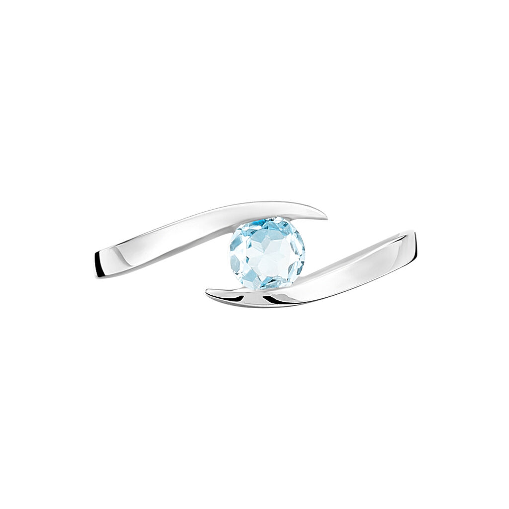 Damen Ring Weißgold 375 Topas Blau 0,33ct Tiphaine  - Hochzeitsringe Damen | OROVIVO