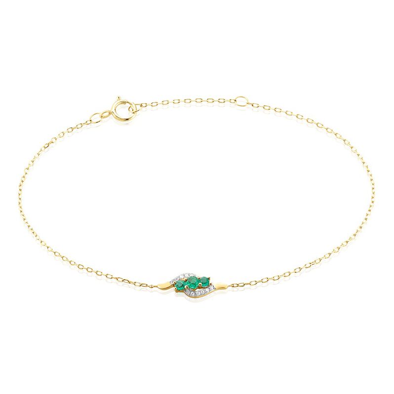 Bracelet Trinitie Or Jaune Emeraude Diamant - Spannringe Damen | OROVIVO