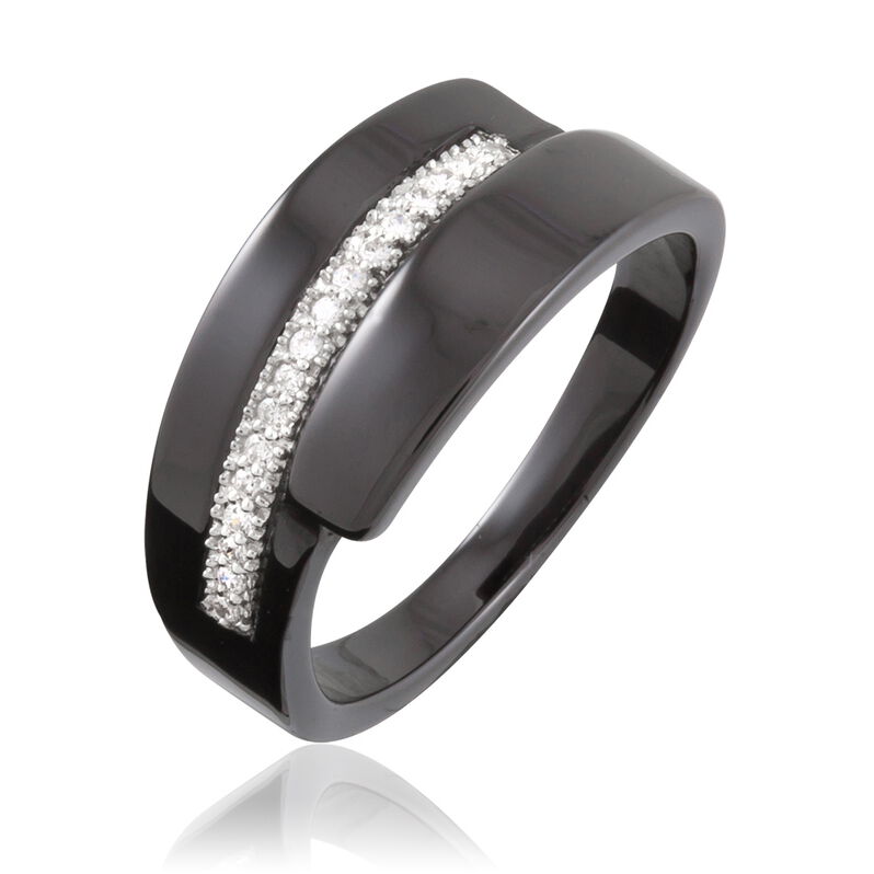 Bague Rosa-marie Or Blanc Oxyde De Zirconium Et Céramique - Spannringe Damen | OROVIVO