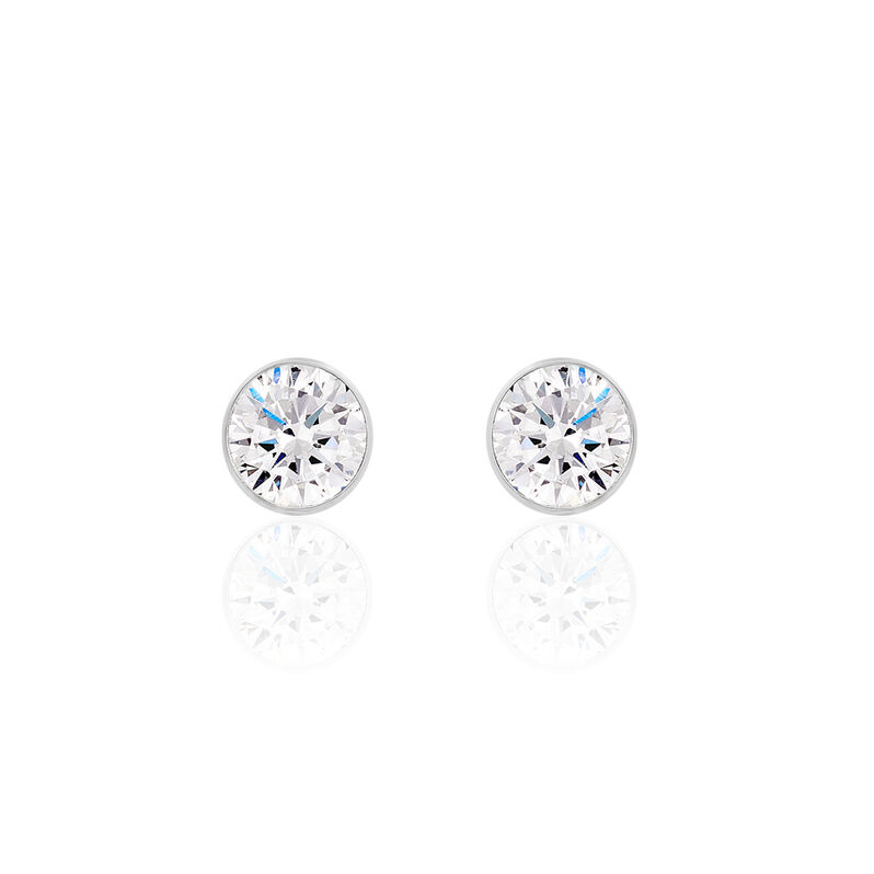 Damen Ohrstecker Silber 925 Zirkonia 6mm - Ohrstecker Damen | OROVIVO
