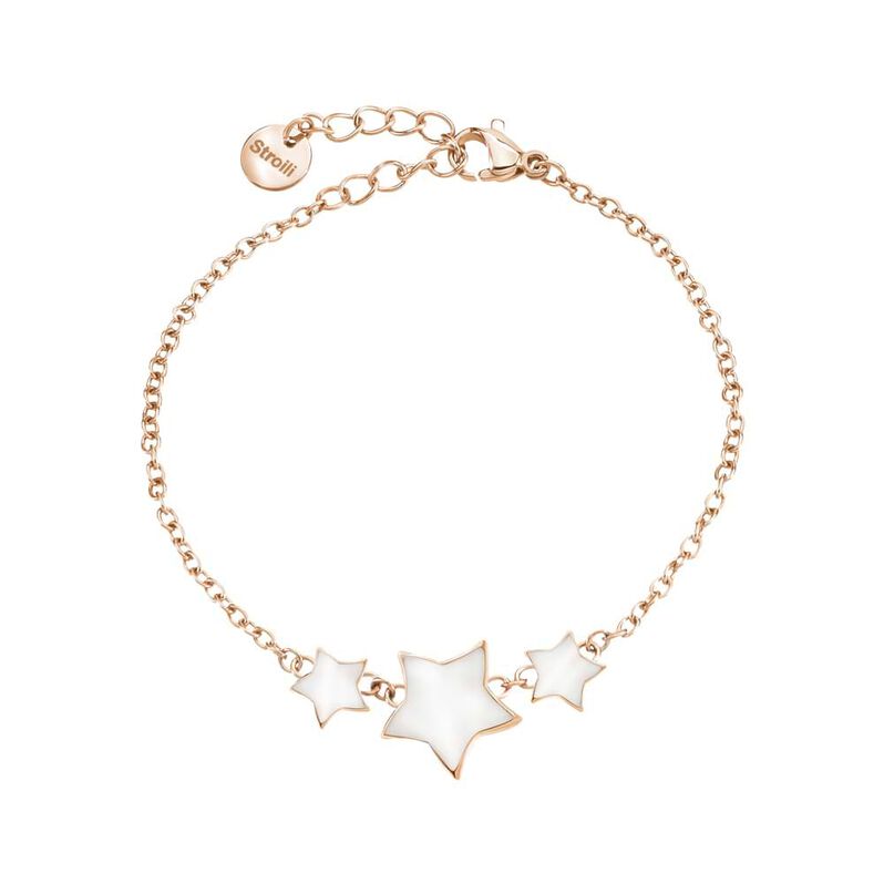 Bracciale in acciaio e stella smalto bianco - Spannringe Damen | OROVIVO
