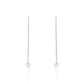 Damen Ohrstecker Lang Silber 925 Herz Vanja - Ohrstecker lang Damen | OROVIVO