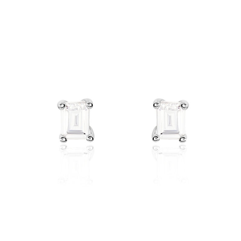 MATHILDA 7 Damen Ohrstecker Silber 925 Zirkonia Weiß 0,2 ct Rechteckig - Ohrstecker Damen | OROVIVO