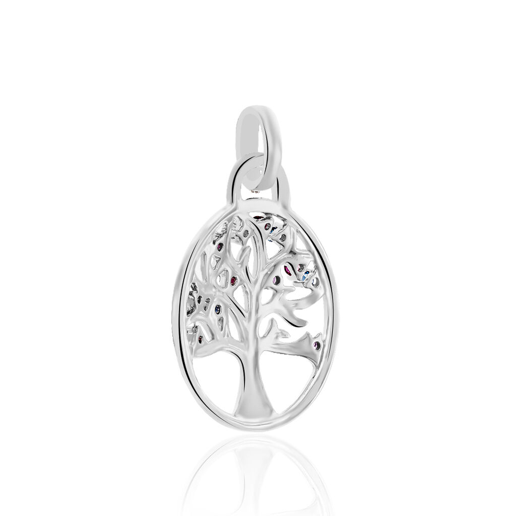 SVALA LEBENSBAUM 4 Damen Anh&auml;nger Silber 925 Zirkonia Multicolour Baum