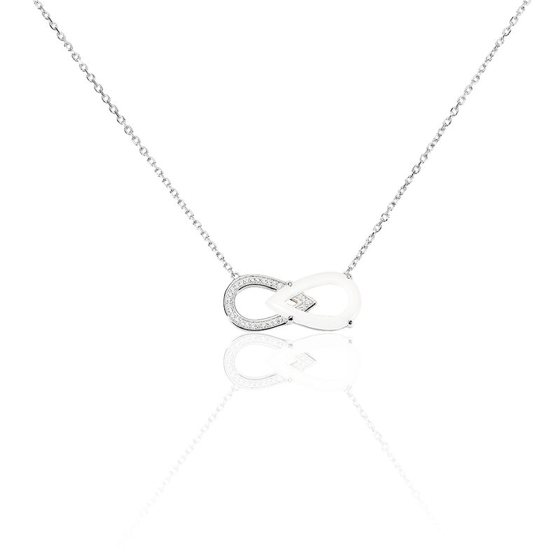 Collier Lamai Argent Blanc Céramique Et Oxyde De Zirconium - Spannringe Damen | OROVIVO